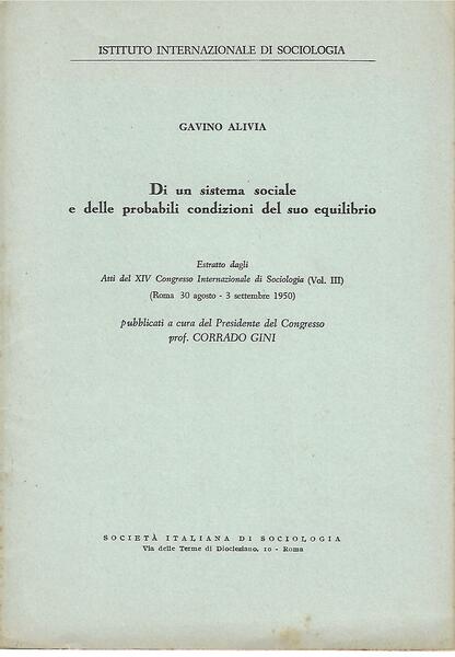 DI UN SISTEMA SOCIALE E DELLE PROBABILI CONDIZIONI