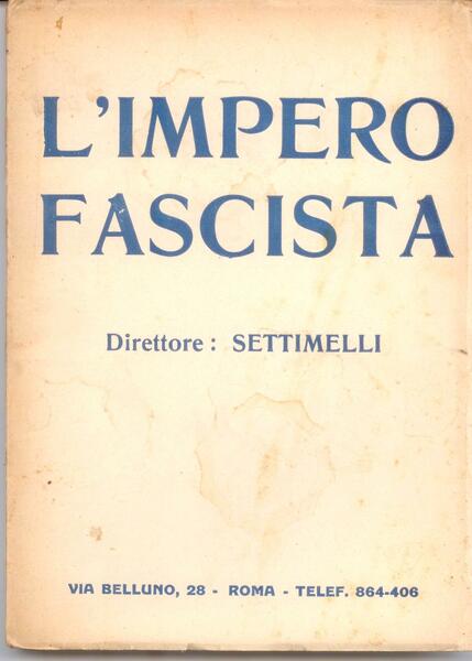 L'IMPERO FASCISTA - ANNO III - N. 8/10