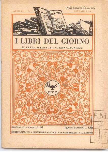 I LIBRI DEL GIORNO ANNO VII (1924) ANNATA COMPLETA