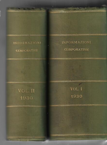 INFORMAZIONI CORPORATIVE - ANNO III -1930 COMPLETO