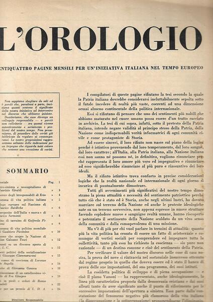 L'OROLOGIO - ANNO I - II COMPLETI 1963/1965