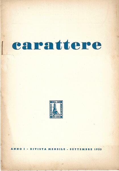 CARATTERE - ANNO I - 1955 - SETTEMBRE