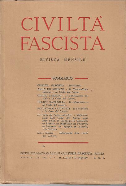 CIVILTA' FASCISTA - ANNO IV - N. 5 - MAGGIO …