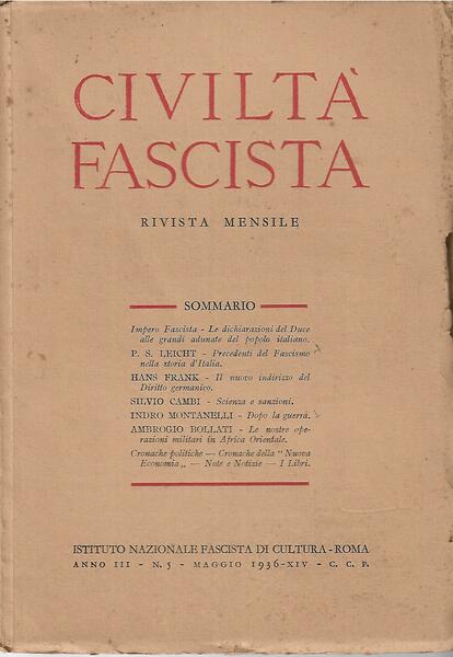 CIVILTA' FASCISTA - ANNO III - N. 5 - MAGGIO …