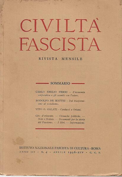 CIVILTA' FASCISTA - ANNO III - N. 4 - APRILE …