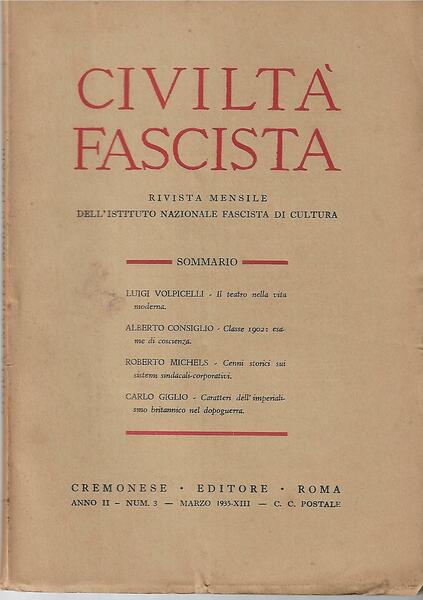 CIVILTA' FASCISTA - ANNO II - N. 3 - MARZO …