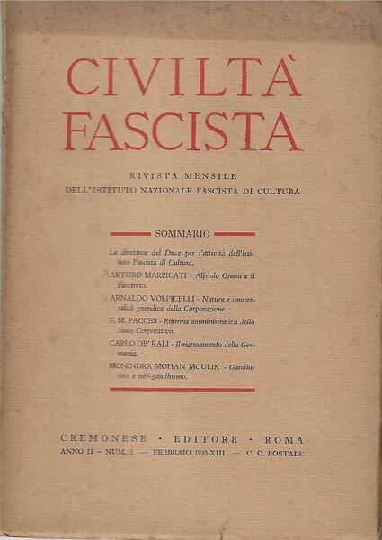 CIVILTA' FASCISTA - ANNO II - N. 2 - FEBBRAIO …