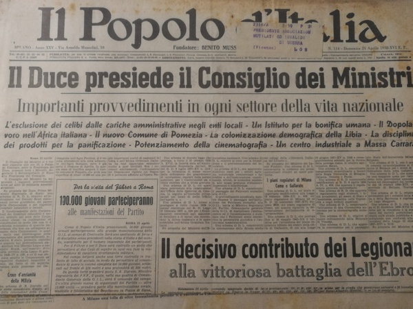 IL POPOLO D'ITALIA 24 APRILE 1938