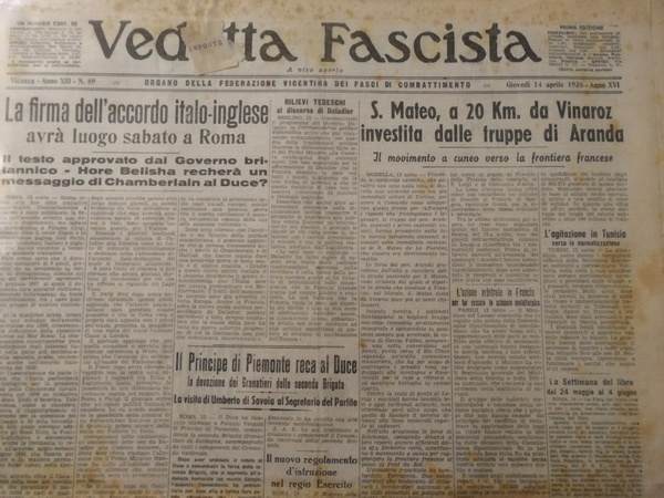 IL POPOLO D'ITALIA 14 APRILE 1938