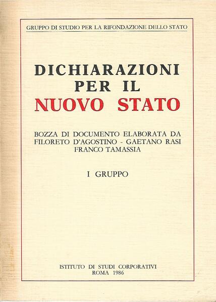 DICHIARAZIONI PER IL NUOVO STATO