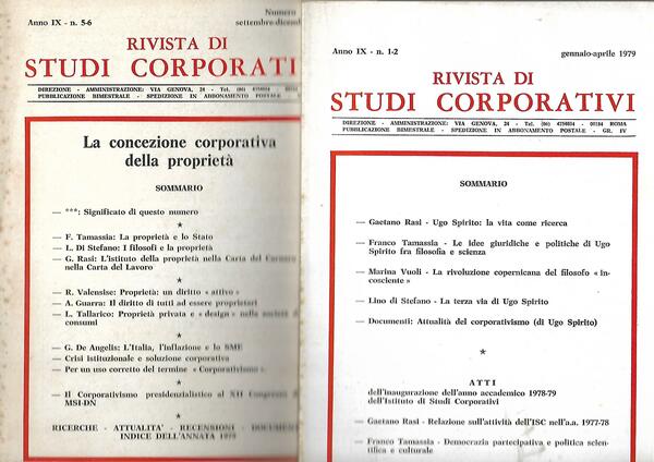 RIVISTA DI STUDI CORPORATIVI - ANNO IX-1979 COMPLE