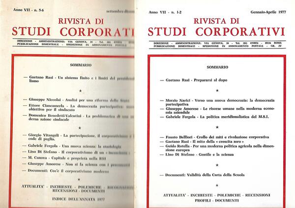 RIVISTA DI STUDI CORPORATIVI - ANNO VII-1977 OMPLE