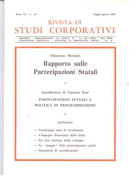 RIVISTA DI STUDI CORPORATIVI - ANNO XI-1981