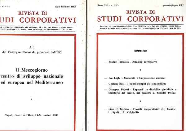 RIVISTA DI STUDI CORPORATIVI - ANNO XII-1982 COMPL