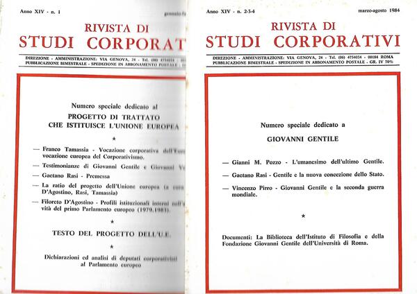 RIVISTA DI STUDI CORPORATIVI ANNO XIV-1984 COMPLE