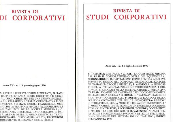 RIVISTA DI STUDI CORPORATIVI -ANNO XX 1990 COMPLET