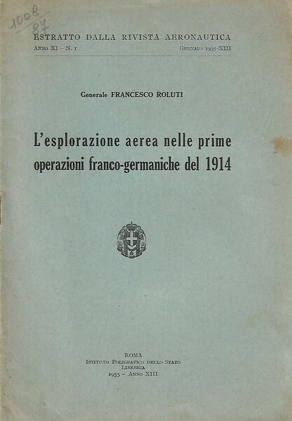 L'esplorazione aerea nelle prime operazioni franco-germaniche del 1914