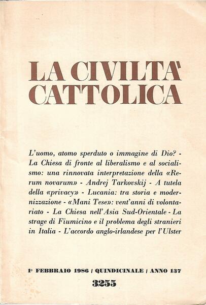 La Civiltà Cattolica - n. 3255 - quindicinale - 1 …