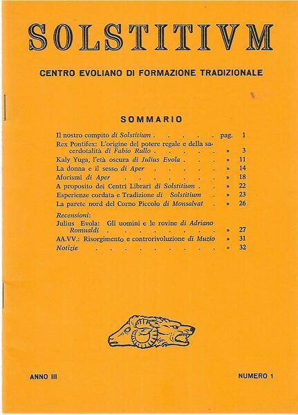 SOLSTITIVM - ANNO III N. 2 - aprile 1978