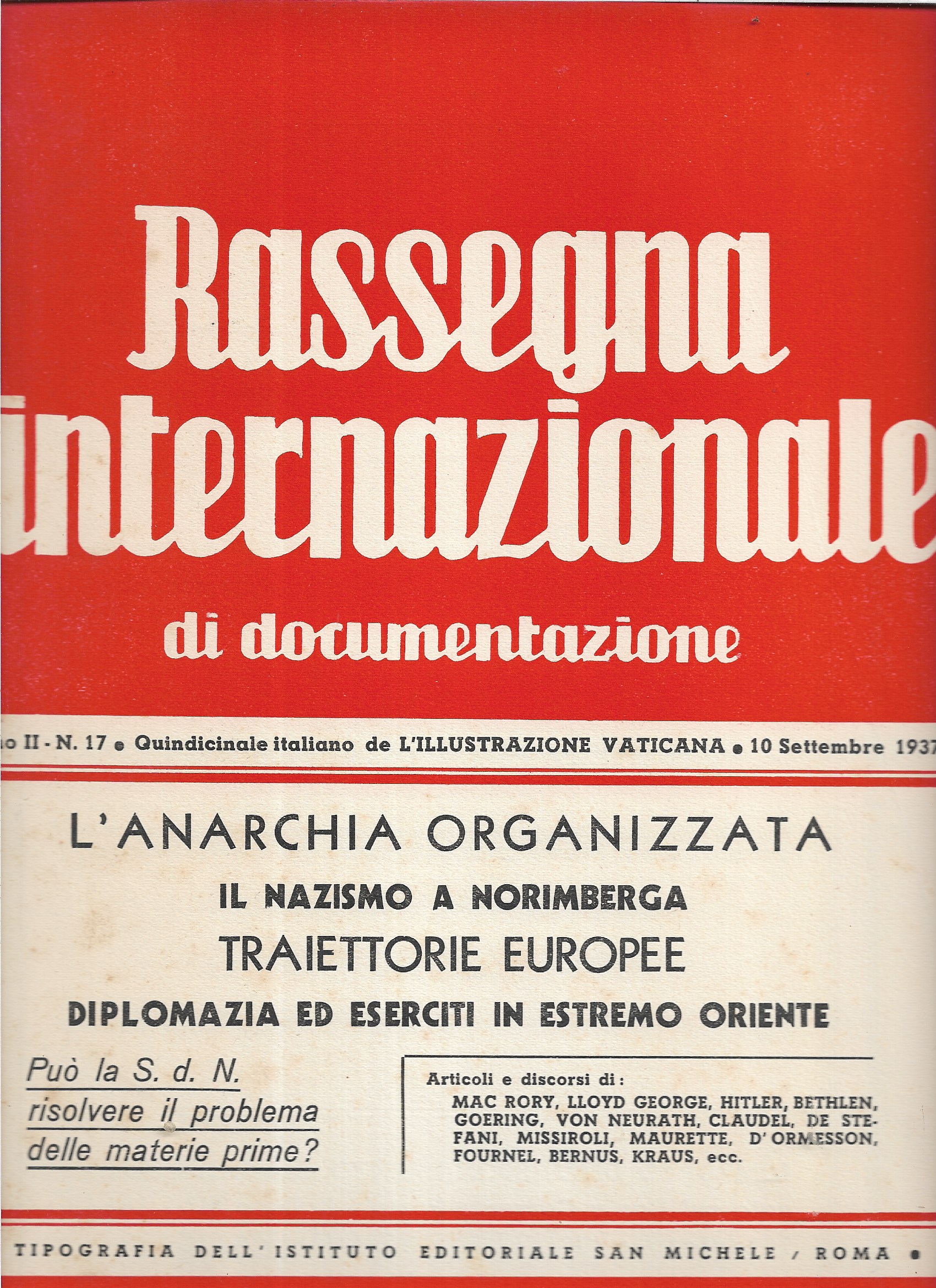 Rassegna internazionale di documentazione - anno II n. 17 - …