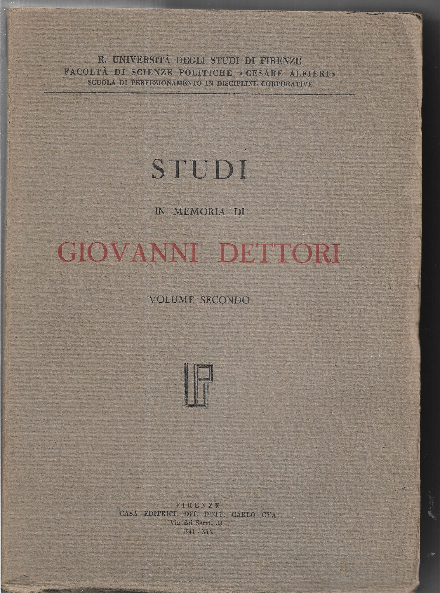 Studi in memoria di Giovanni Dettori - 2 volumi