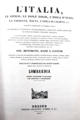L'Italia, le Sicilie, le isole Eolie, l'isola d'Elba, la Sardegna, …
