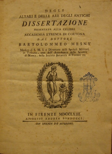 Degli altari e delle are degli antichi. Dissertazione presentata alla …