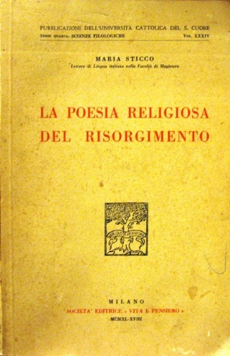 La poesia religiosa del Risorgimento.