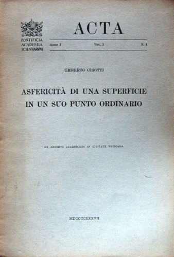 Asfericità di una superficie in un suo punto ordinario.