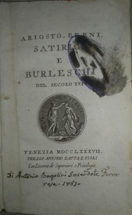 Satirici e Burleschi del XVI secolo.