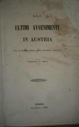 Gli ultimi avvenimenti in Austria. Per un membro della Dieta …