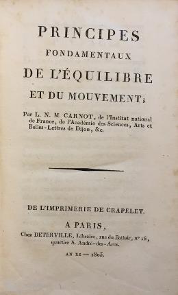 Principes fondamentaux de l’équilibre et du mouvement. Par L. N. …