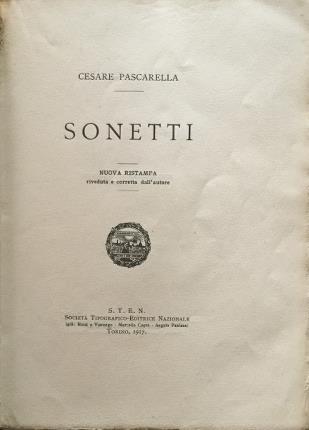 Sonetti. Nuova ristampa riveduta e corretta dall'autore.