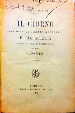 Il giorno. Col dialogo “della nobiltà” e odi scelte. Adattati …