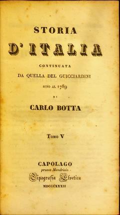 Storia d’Italia continuata da quella del Guicciardini sino al 1789 …