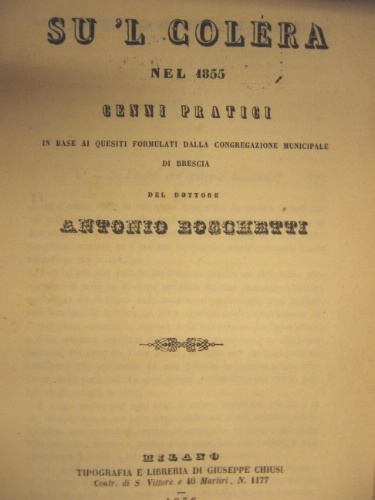 Su 'l colera nel 1855. Cenni pratici in base ai …