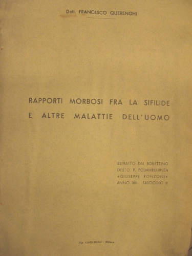 Rapporti morbosi fra la sifilide e altre malattie dell'uomo.