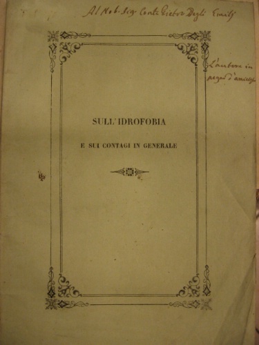 Sull'idrofobia e sui contagi in generale. Memoria premiata dall'Accademia d'Agricoltura, …