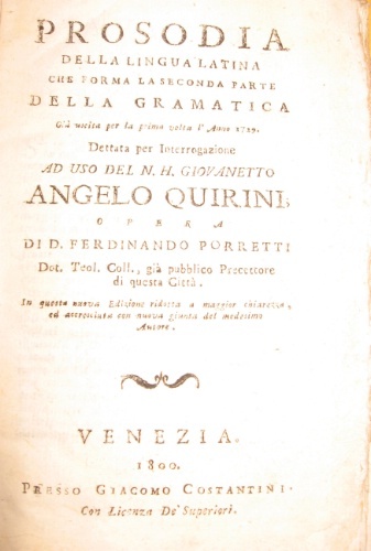 Prosodia della lingua latina che forma la seconda parte della …