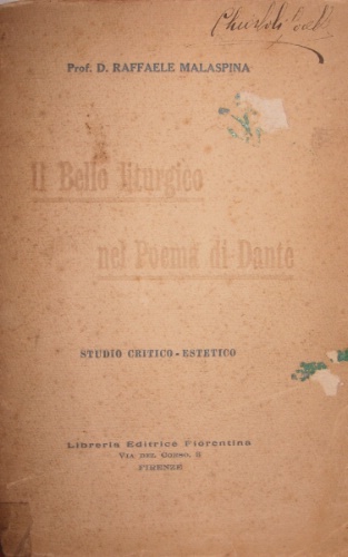 Il Bello liturgico nel Poema di Dante. Studio critico-estetico.