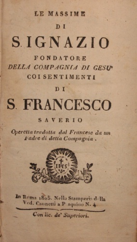 Le massime di S. Ignazio UNITO A Avvertimenti. Le massime …