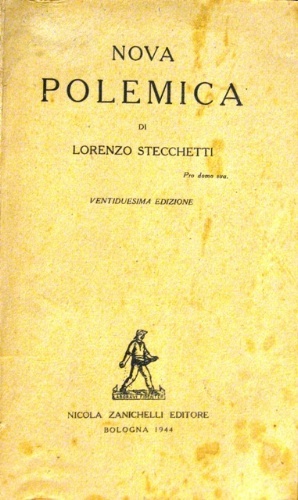 Nova polemica. Ventiduesima edizione. Con un prologo dell’editore.