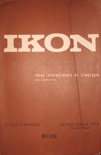 Ikon. Cinéma télévision iconographie. (Revue internationale de filmologie). Rivista trimestrale.