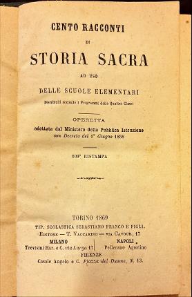 Cento racconti di storia sacra ad uso delle scuole elementari.