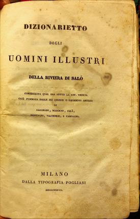 Dizionarietto degli uomini illustri della riviera di Salò.