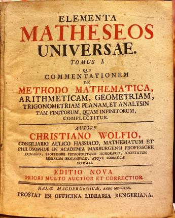 Elementa matheseos universae. Tomus I.
