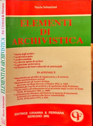 Elementi di archivistica.