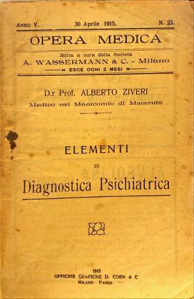 Elementi di Diagnostica Psichiatrica.