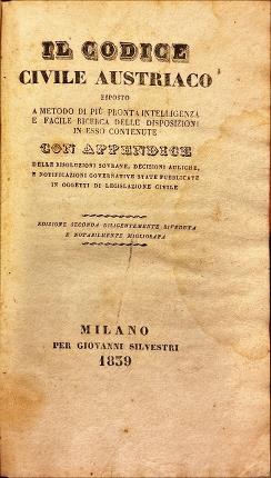 Il Codice Civile Austriaco.