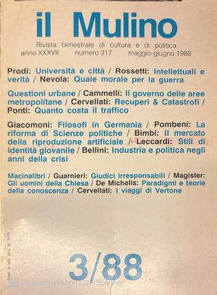 Il Mulino 317. Anno XXXV. Maggio-giugno 1988.